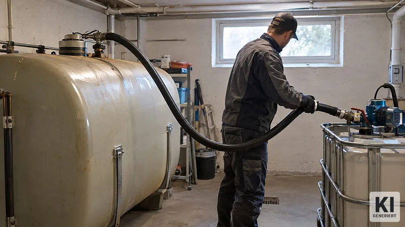 Heizöl umpumpen & zwischenlagern bei Tankreinigung